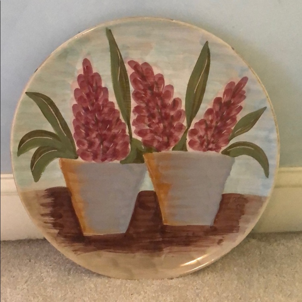 Vietri floral round wall plate